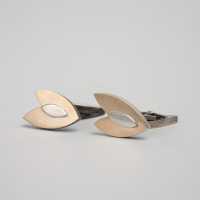 cufflinks gold silver leafshape
