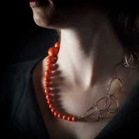 necklace,Japanese coral,gold